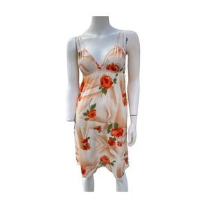 Vtg | 70s VanEssa Double Strap Slip Dress Summer Floral Empire Waist V-Neck